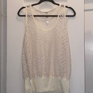 Zebra print lace tank top
